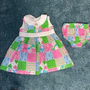 Beautiful pink/green baby dress
